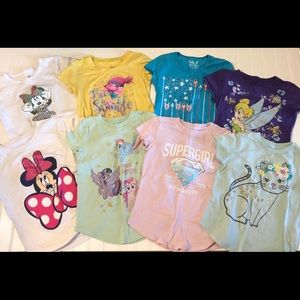 Lot of 8 Girls T-Shirts Size 6